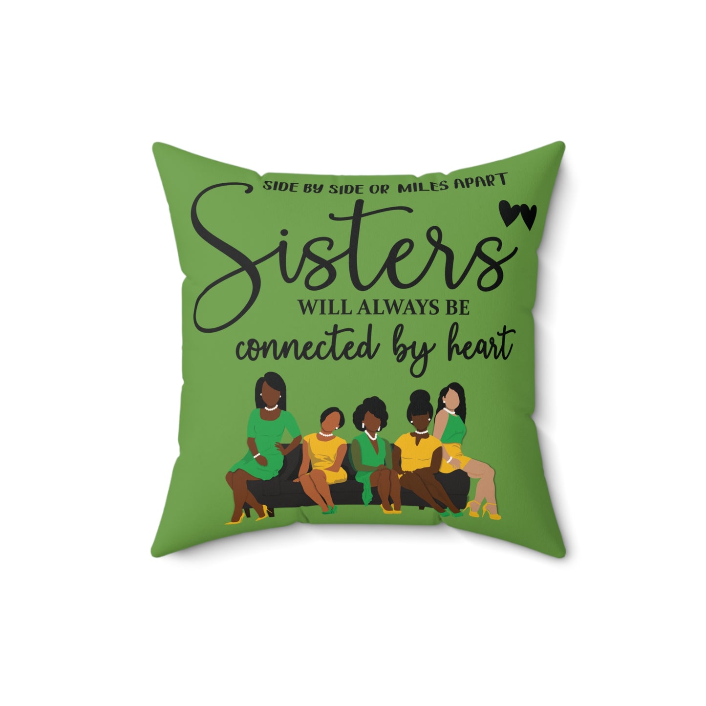 Faux Suede Sisters Square Pillow