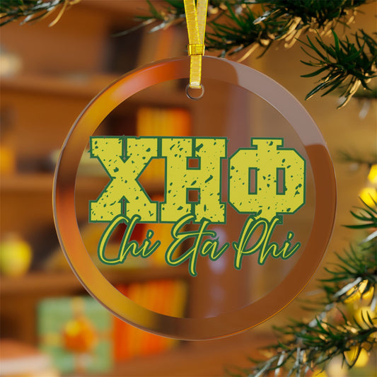 Chi Eta Phi XHO Glass Ornament
