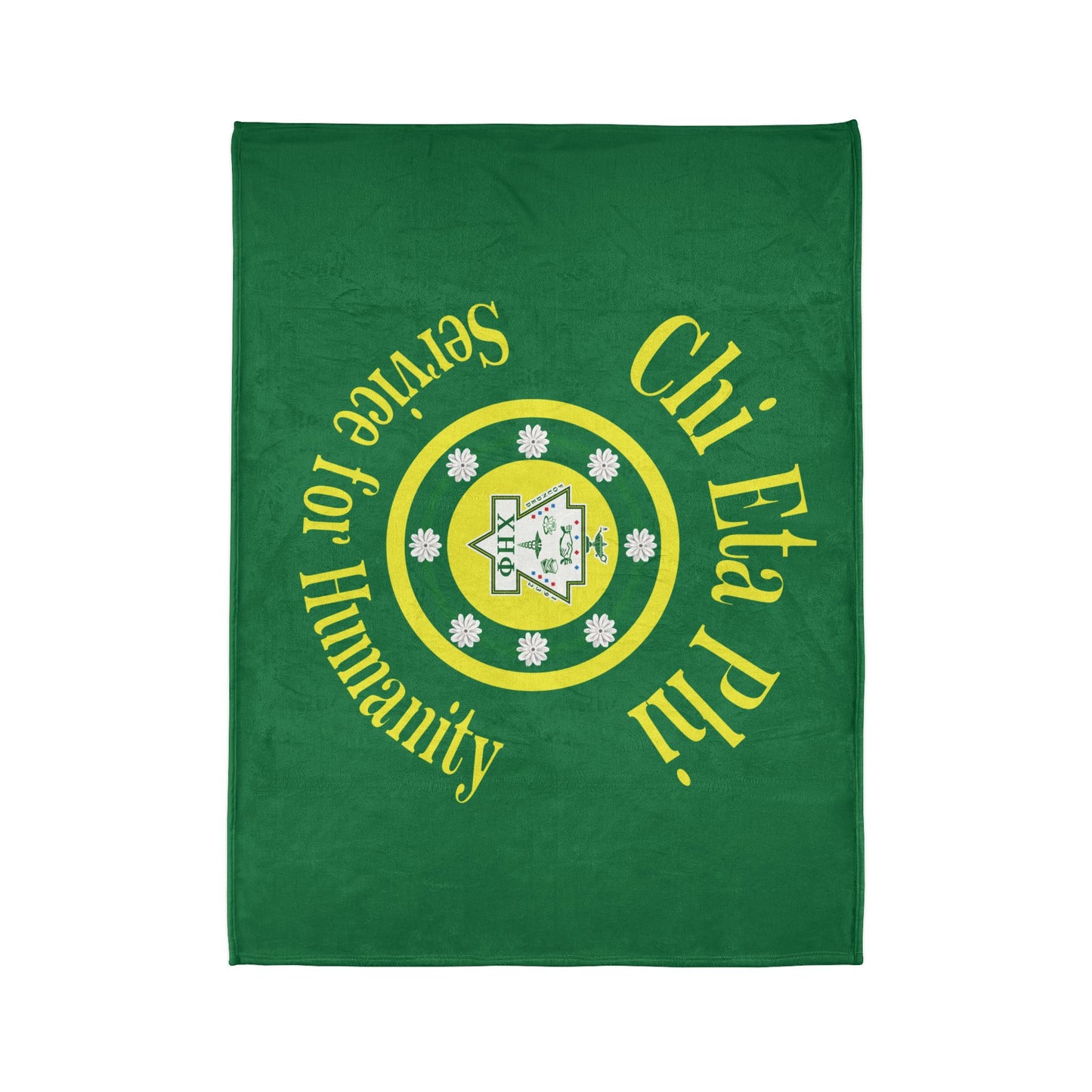 Green Service for Humanity Soft Polyester Logo Design Blanket