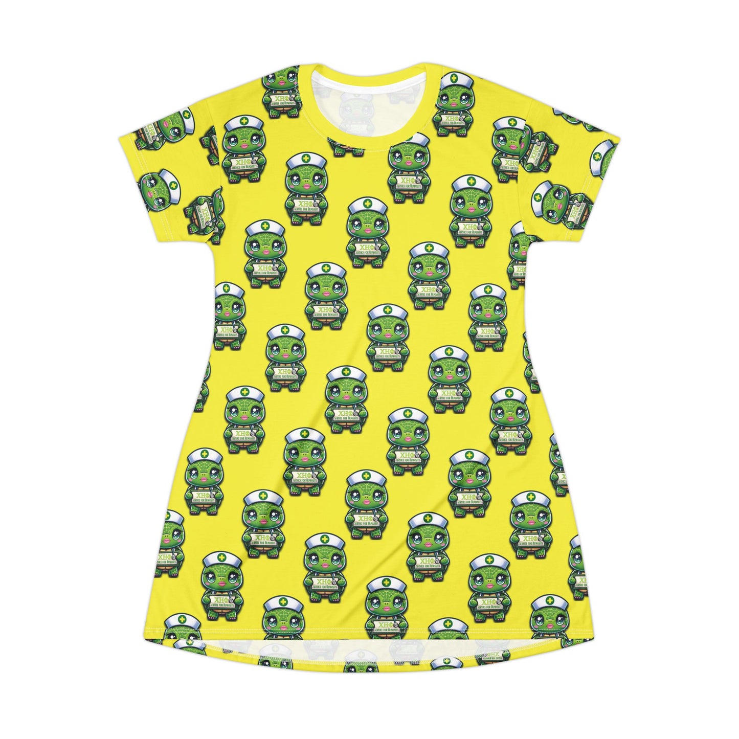 Chi Eta Phi Cute Turtle T-Shirt Pajama Dress or Lounge Shirt