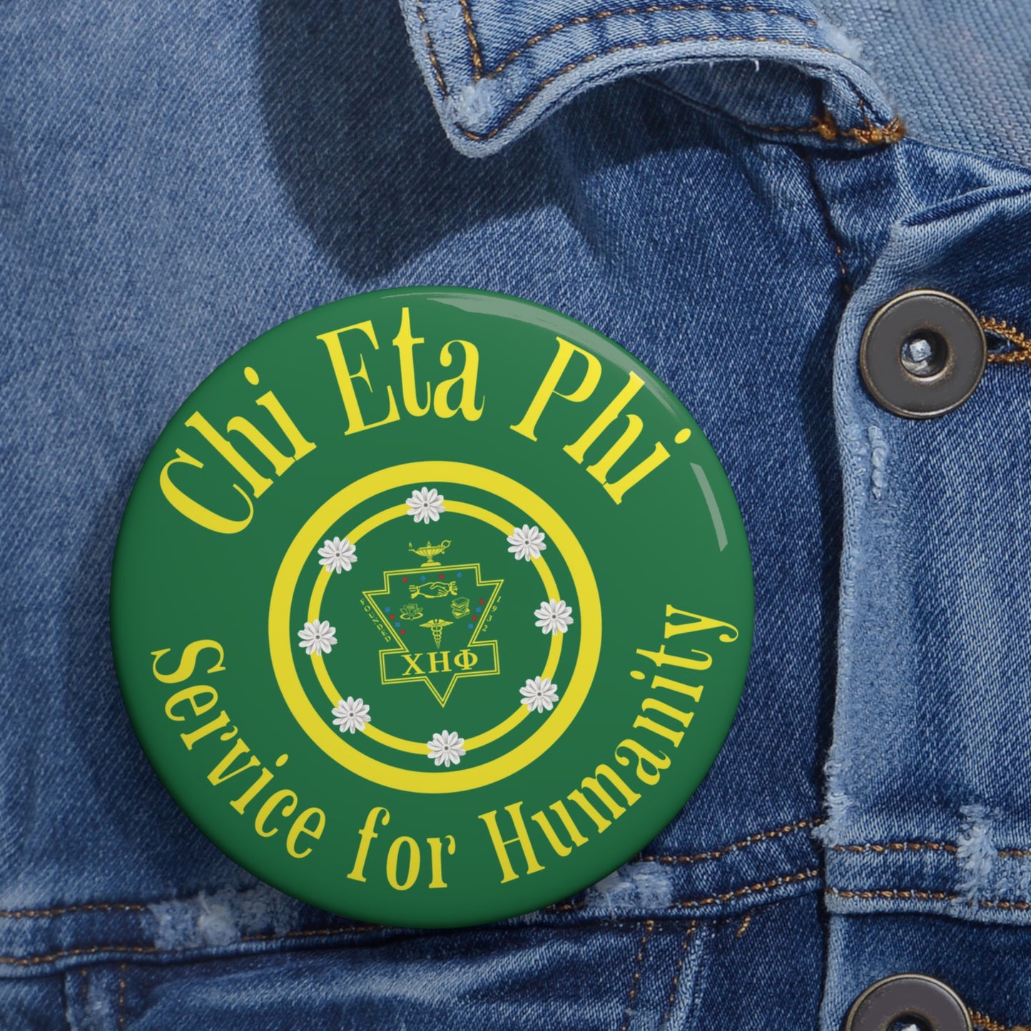 Green Service for Humanity Button