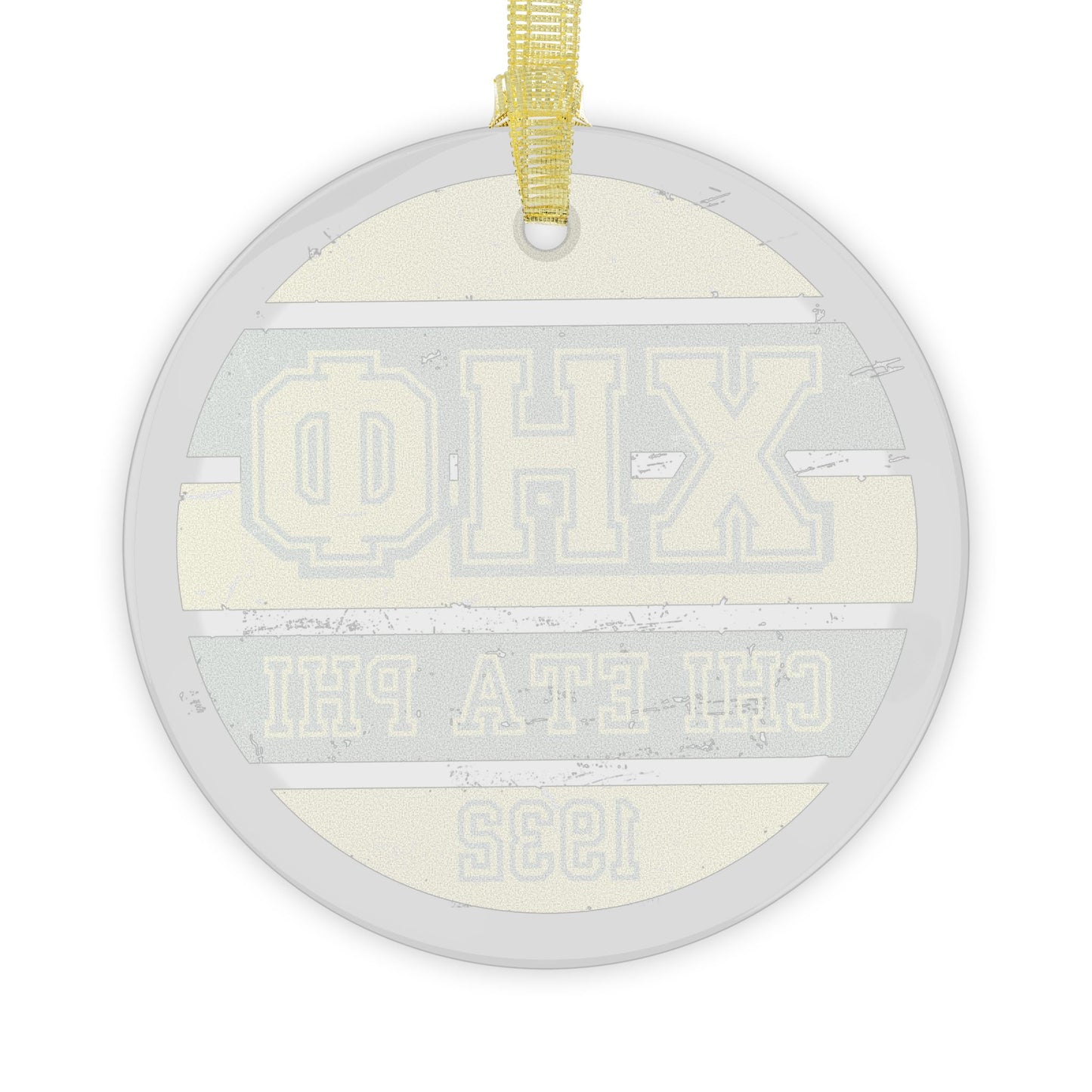 XHO Green and Yellow Glass Ornament