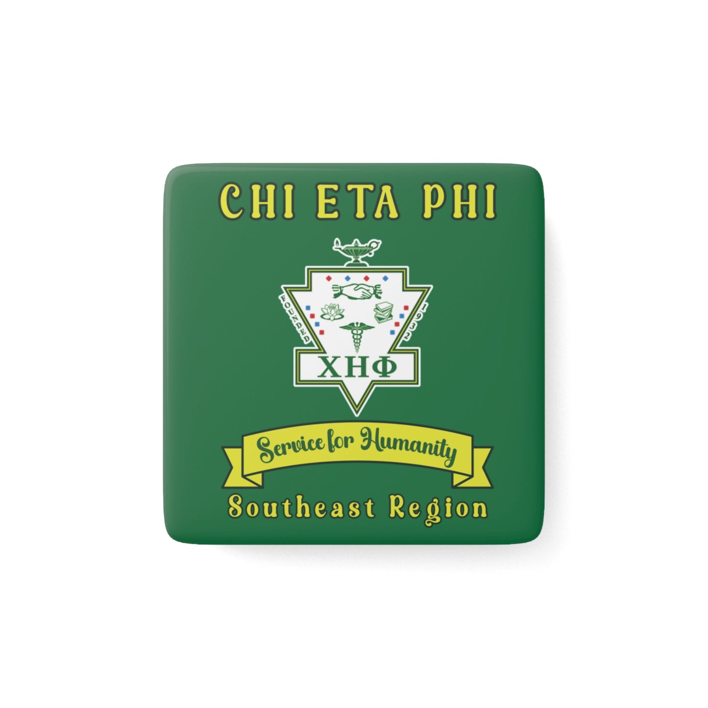Chi Eta Phi Porcelain Square Magnets