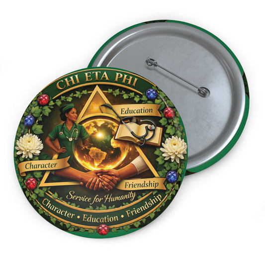 Chi Eta Phi Character, Education, Friendship  Button