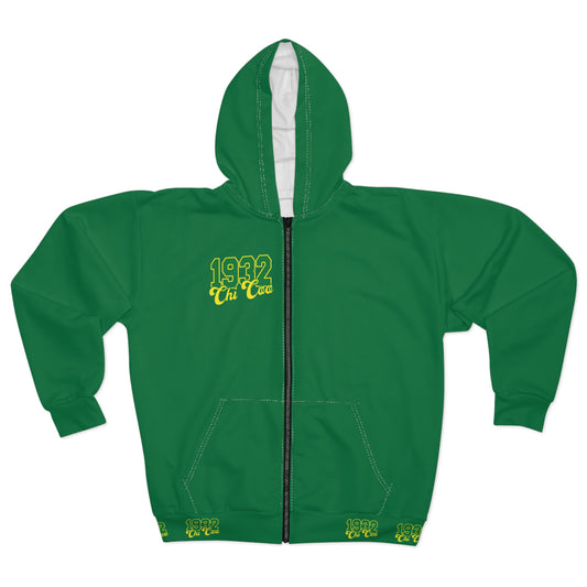 Chi Coo 1932 Emerald Green Zip Hoodie