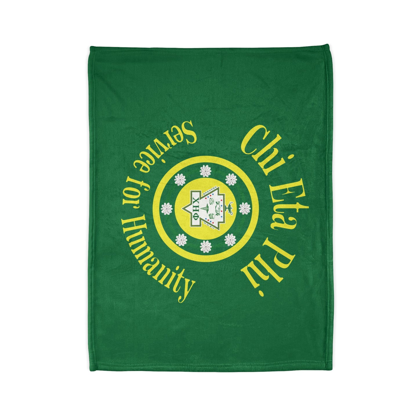 Green Service for Humanity Soft Polyester Logo Design Blanket