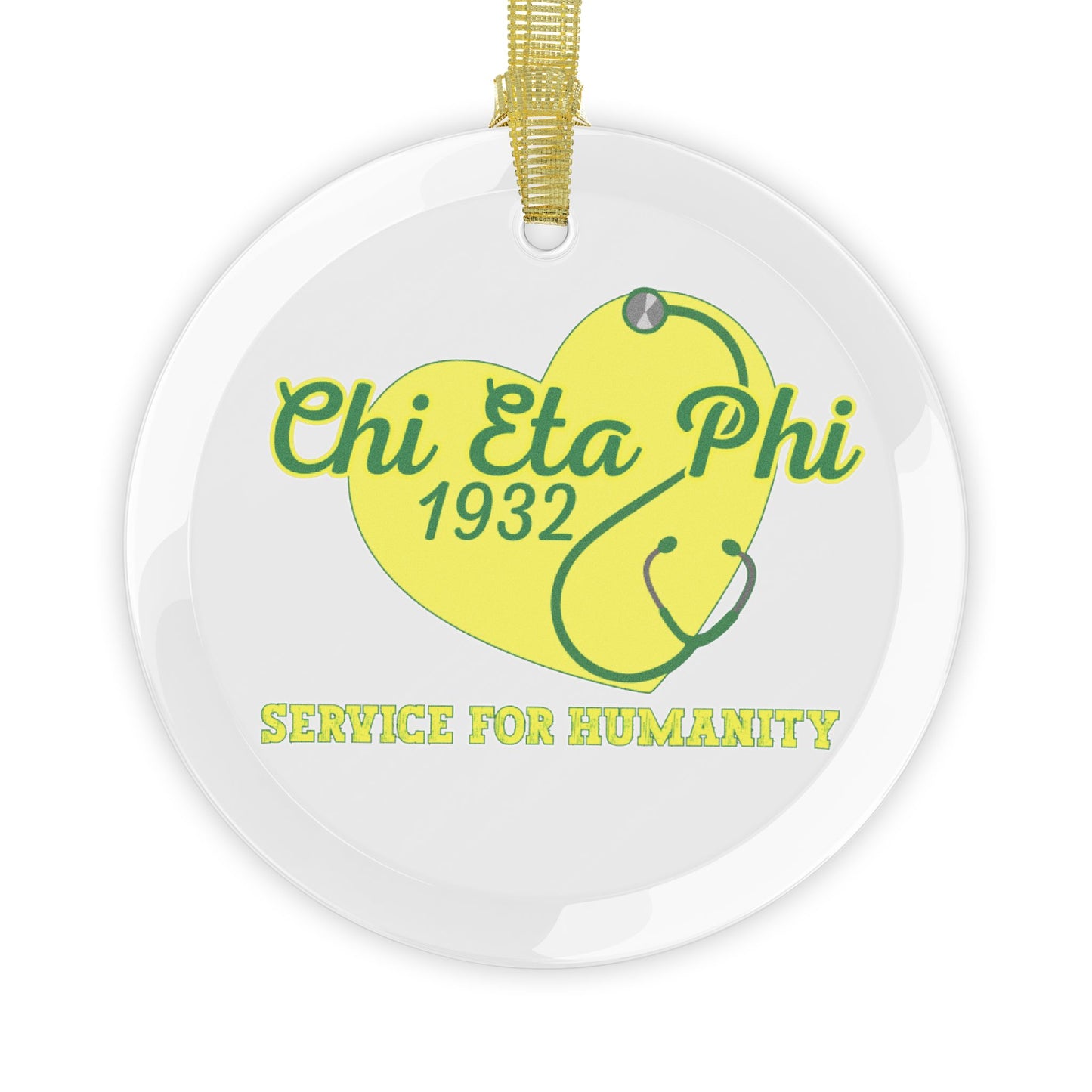 Chi Eta Phi Service for Humanity Glass Ornament