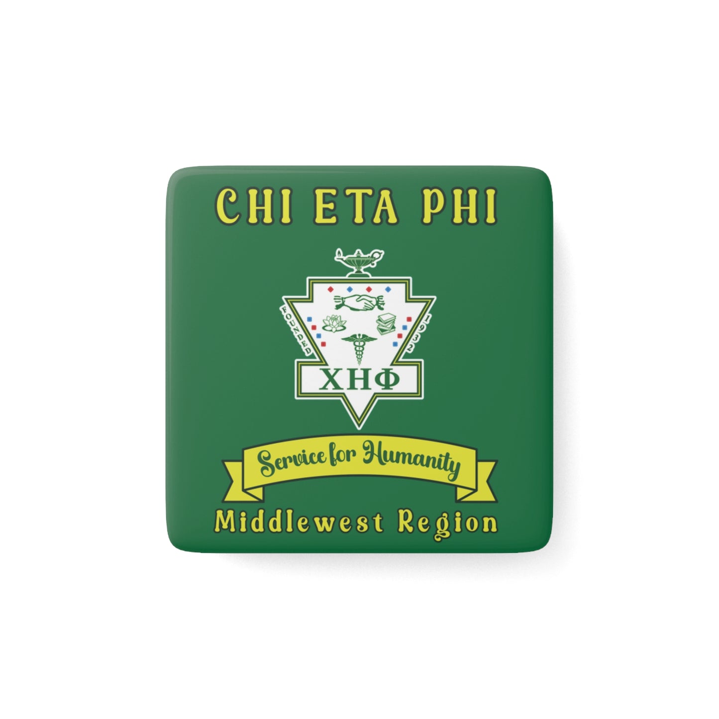 Chi Eta Phi Porcelain Square Magnets