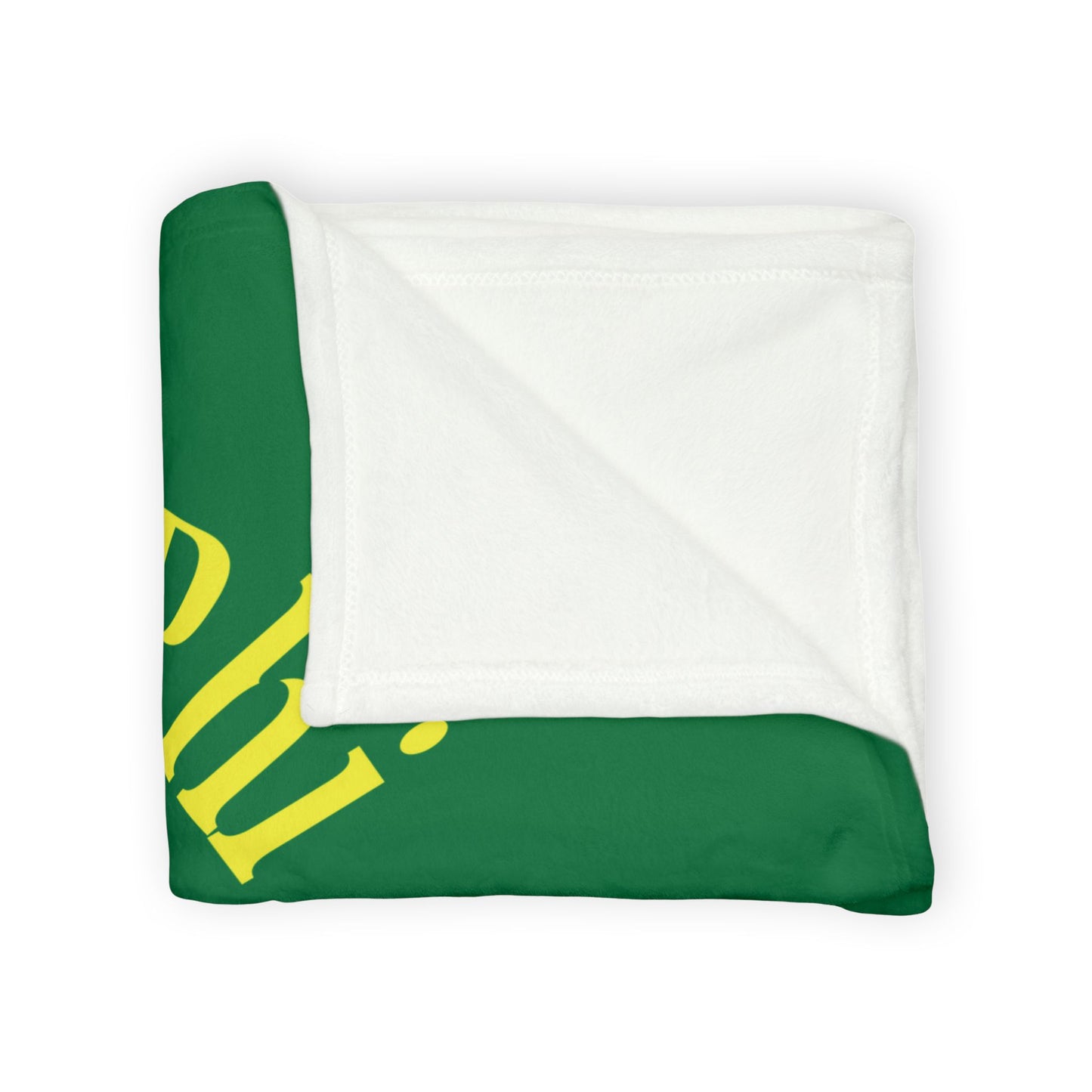 Green Service for Humanity Soft Polyester Logo Design Blanket