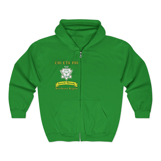 Northeast Region Zip Hoodie – Sorority Crest & State List on the Back