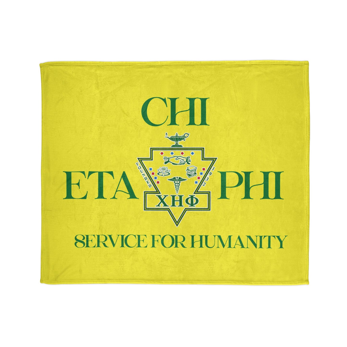 Soft Yellow Polyester Service for Humanity Logo Design Blanket