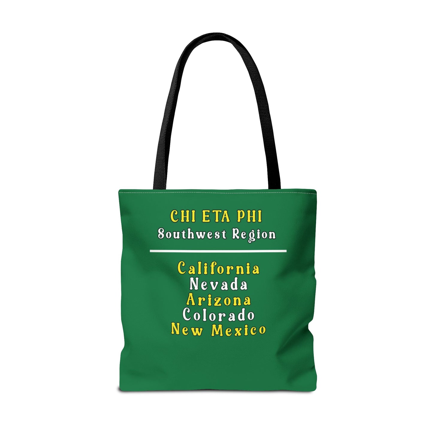 Colorful Regional Chi Soror Tote Bags