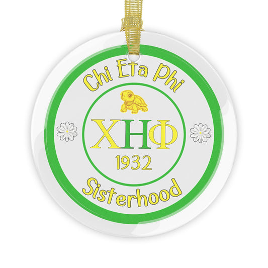 Chi Eta Phi Sisterhood Glass Ornament