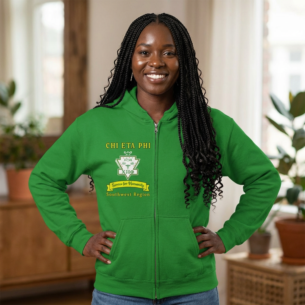 Southwest Region Zip Hoodie – Sorority Crest & State List on the Back