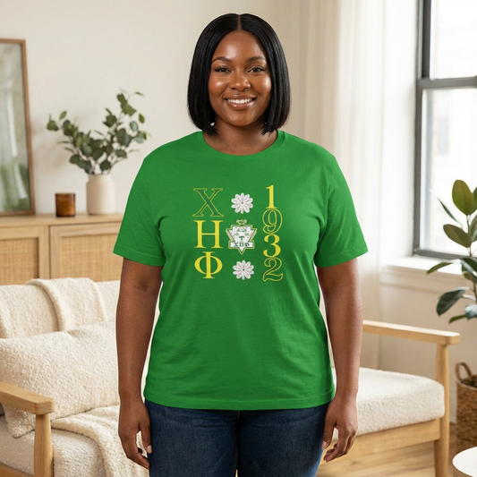 1932 Greek Letters Women’s Tee – Sorority Crest Heritage Shirt