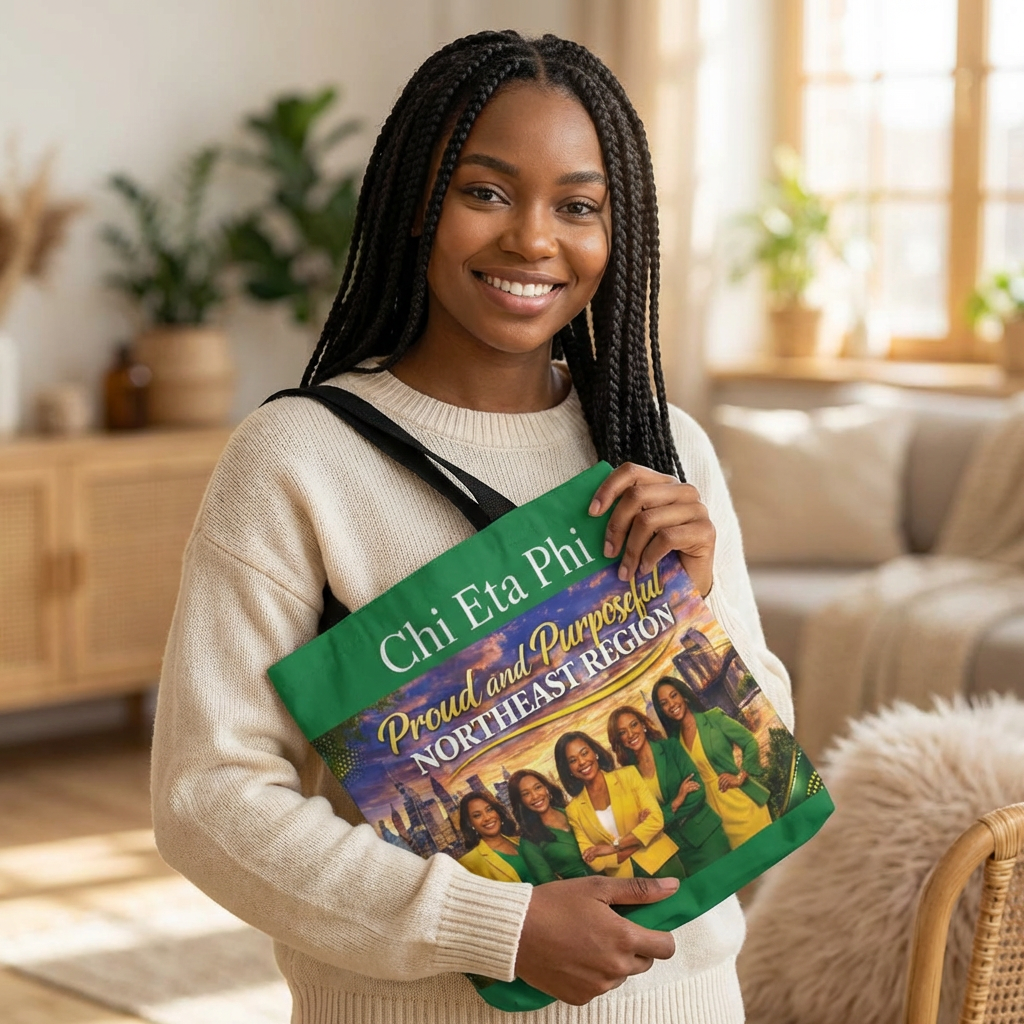 Colorful Regional Chi Soror Tote Bags
