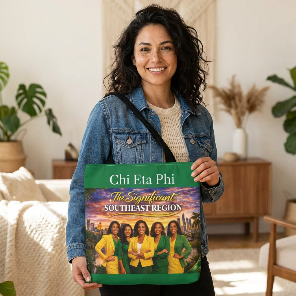 Colorful Regional Chi Soror Tote Bags