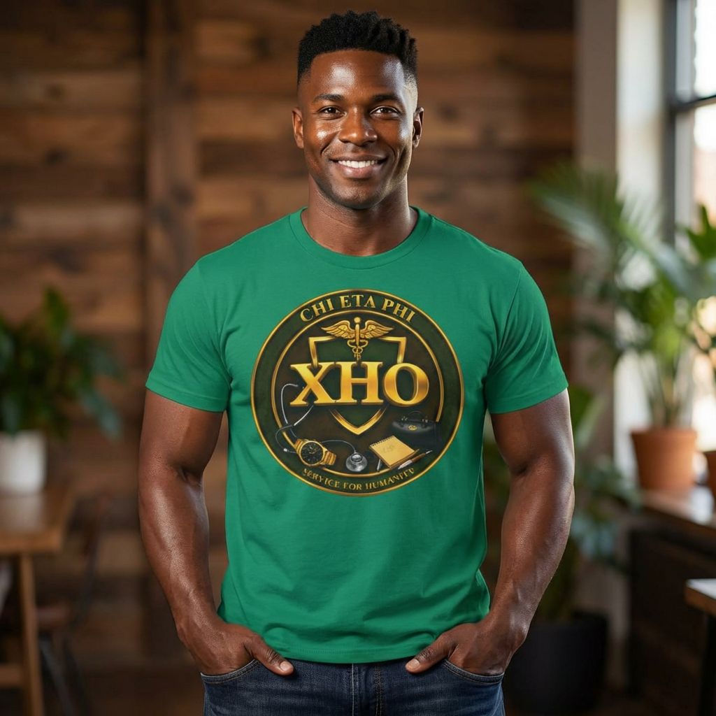 Chi Eta Phi XHO Crest T‑Shirt — Nursing Service for Humanity Tee