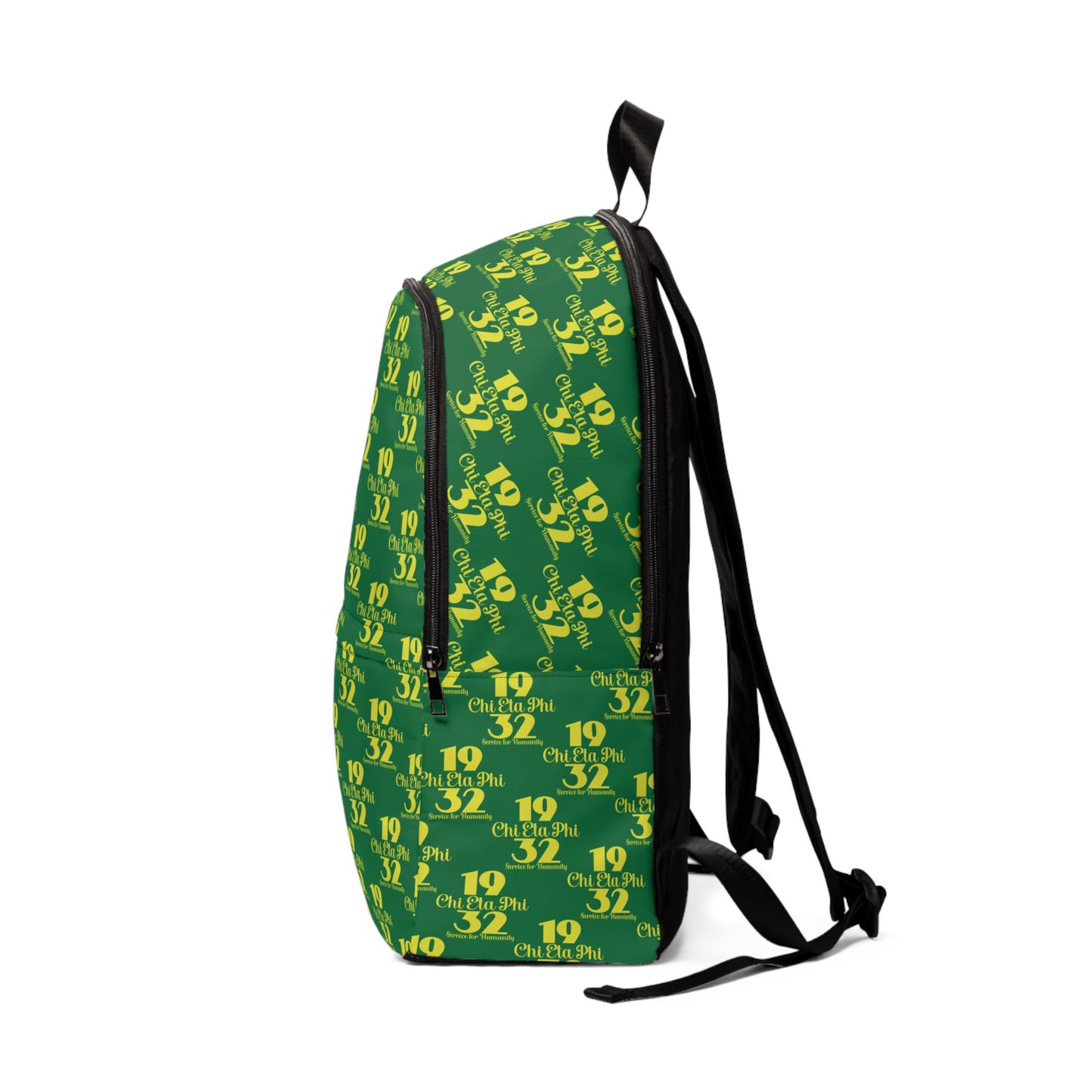 Chi Eta Phi Logo/Region Unisex Fabric Backpack. This backpack is customizable by region.
