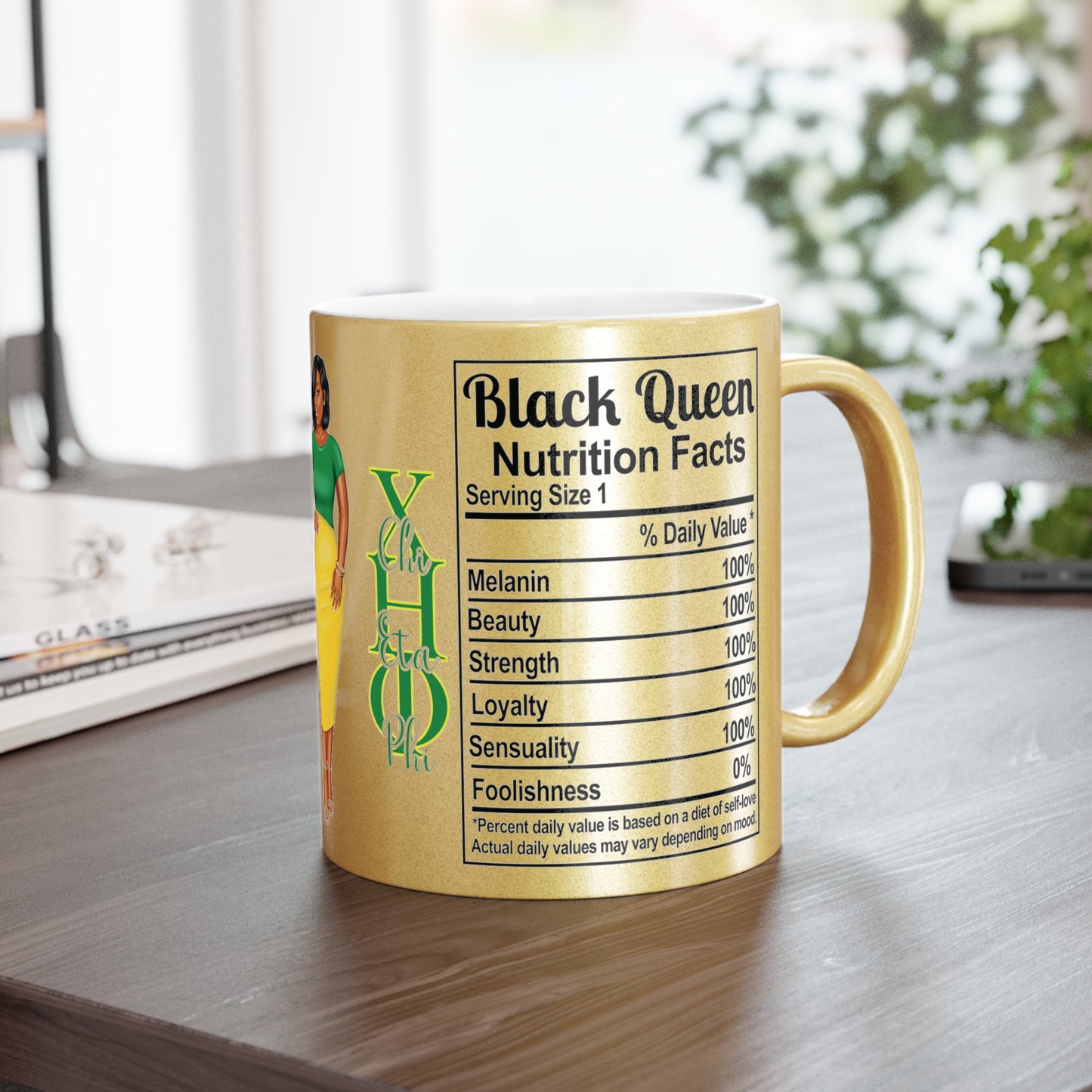 Chi Black Queen Metallic Mug (Silver\Gold)