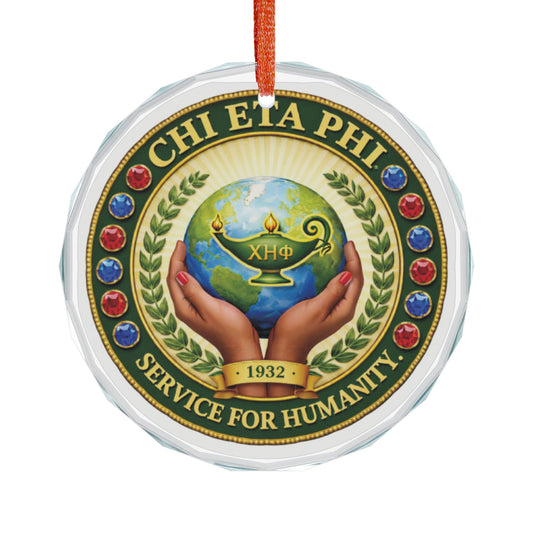"Service for Humanity" Glass Ornament Sorority Keepsake