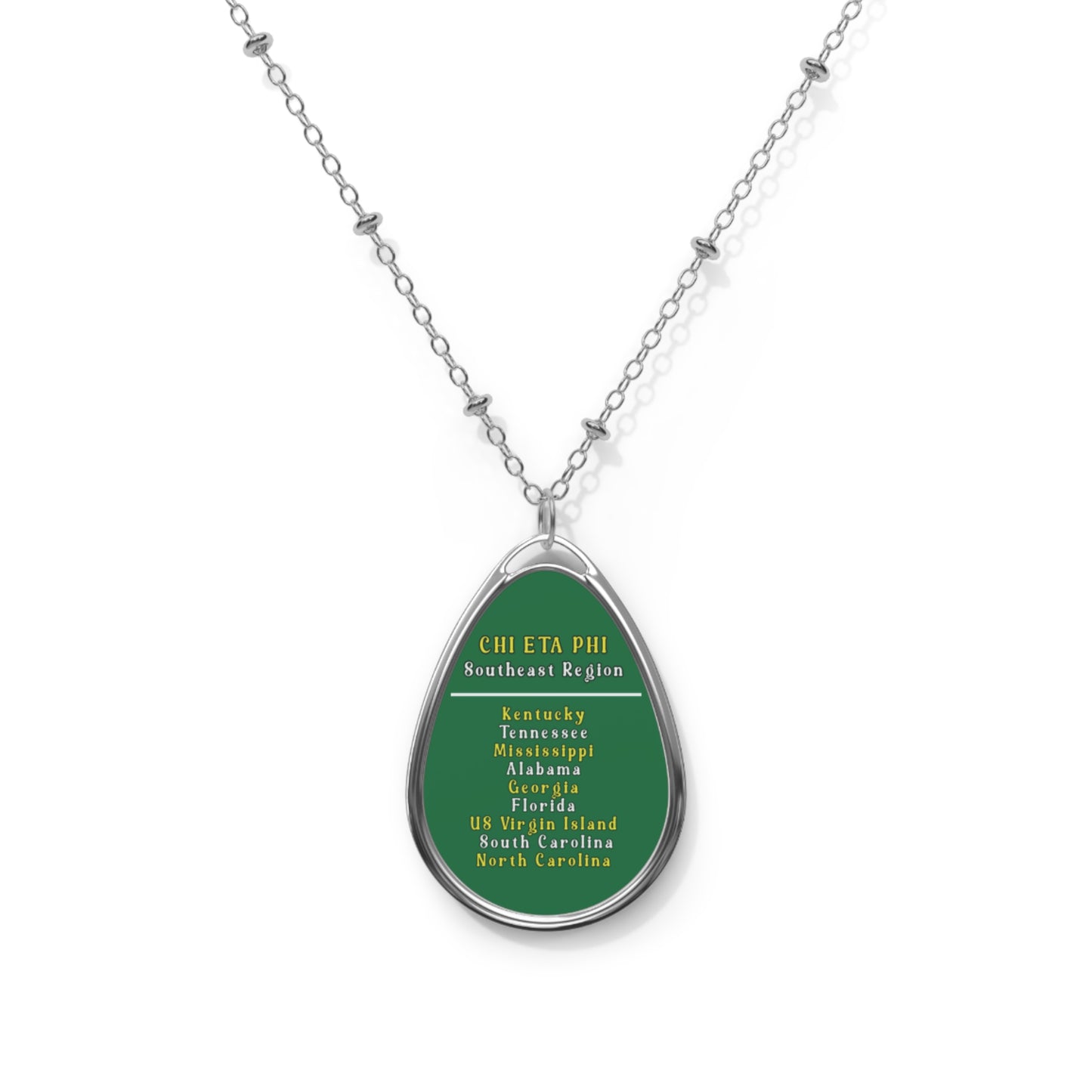 Oval Southeast Region Chi Eta Phi Necklace