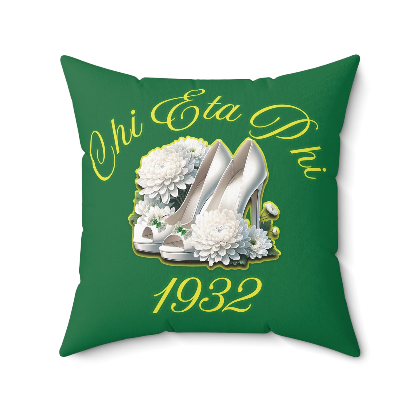 Chi Eta Phi Flower and Heels Polyester Square Pillow