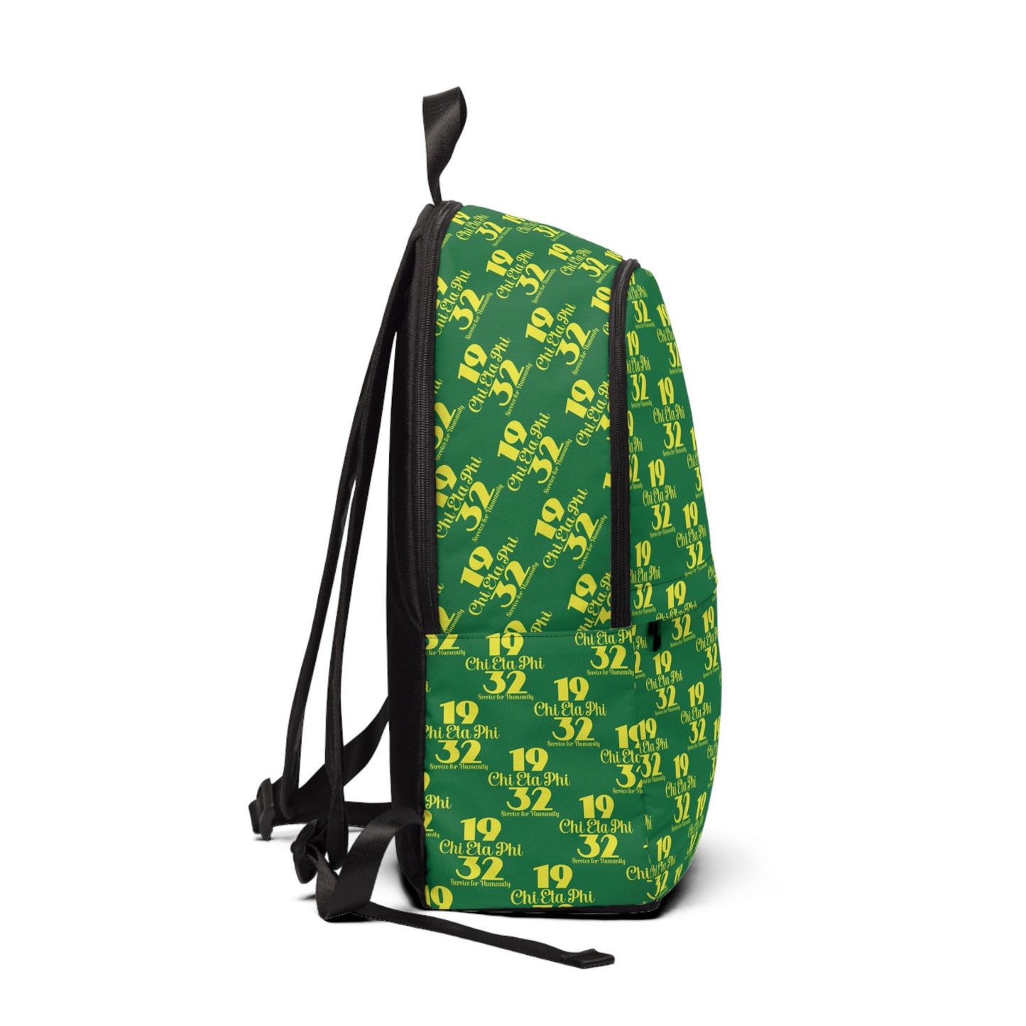 Chi Eta Phi Logo/Region Unisex Fabric Backpack. This backpack is customizable by region.