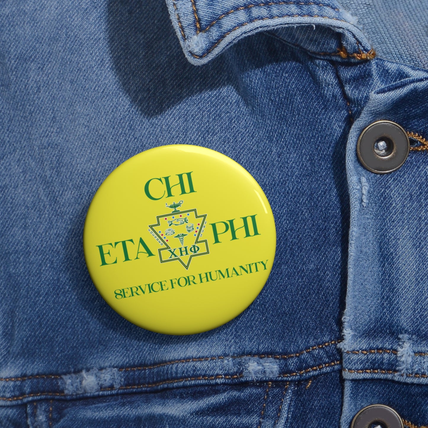 Chi Eta Phi Yellow Logo Button