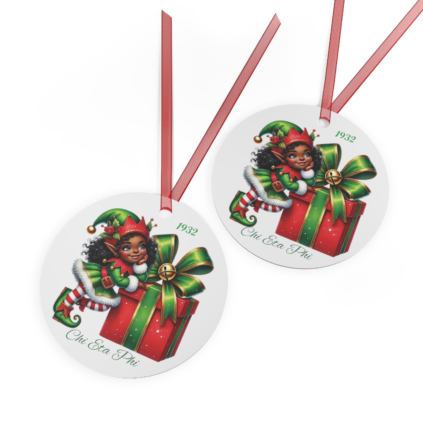 Circular Chi Elf Metal Ornament