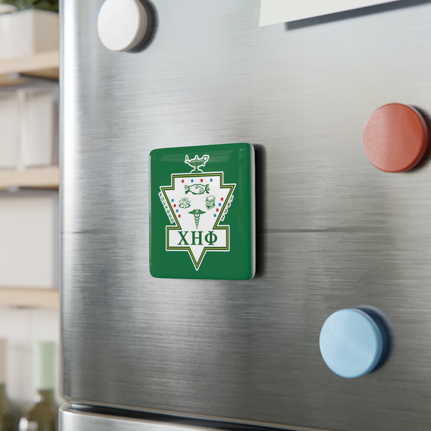 Chi Eta Phi Porcelain Square Magnets