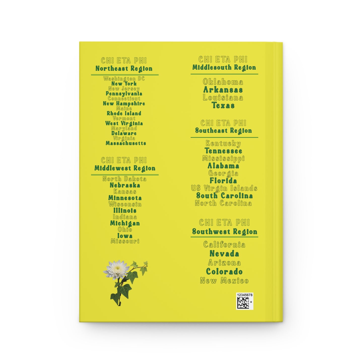 Chi Eta Phi Yellow Sisters Themed Journal - Ruled Lines