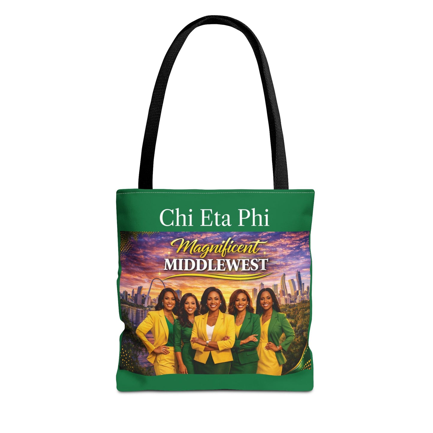 Colorful Regional Chi Soror Tote Bags