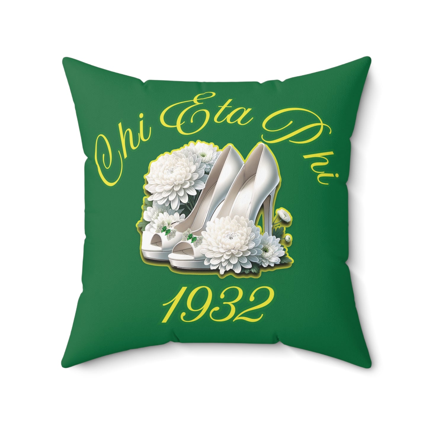 Chi Eta Phi Flower and Heels Polyester Square Pillow