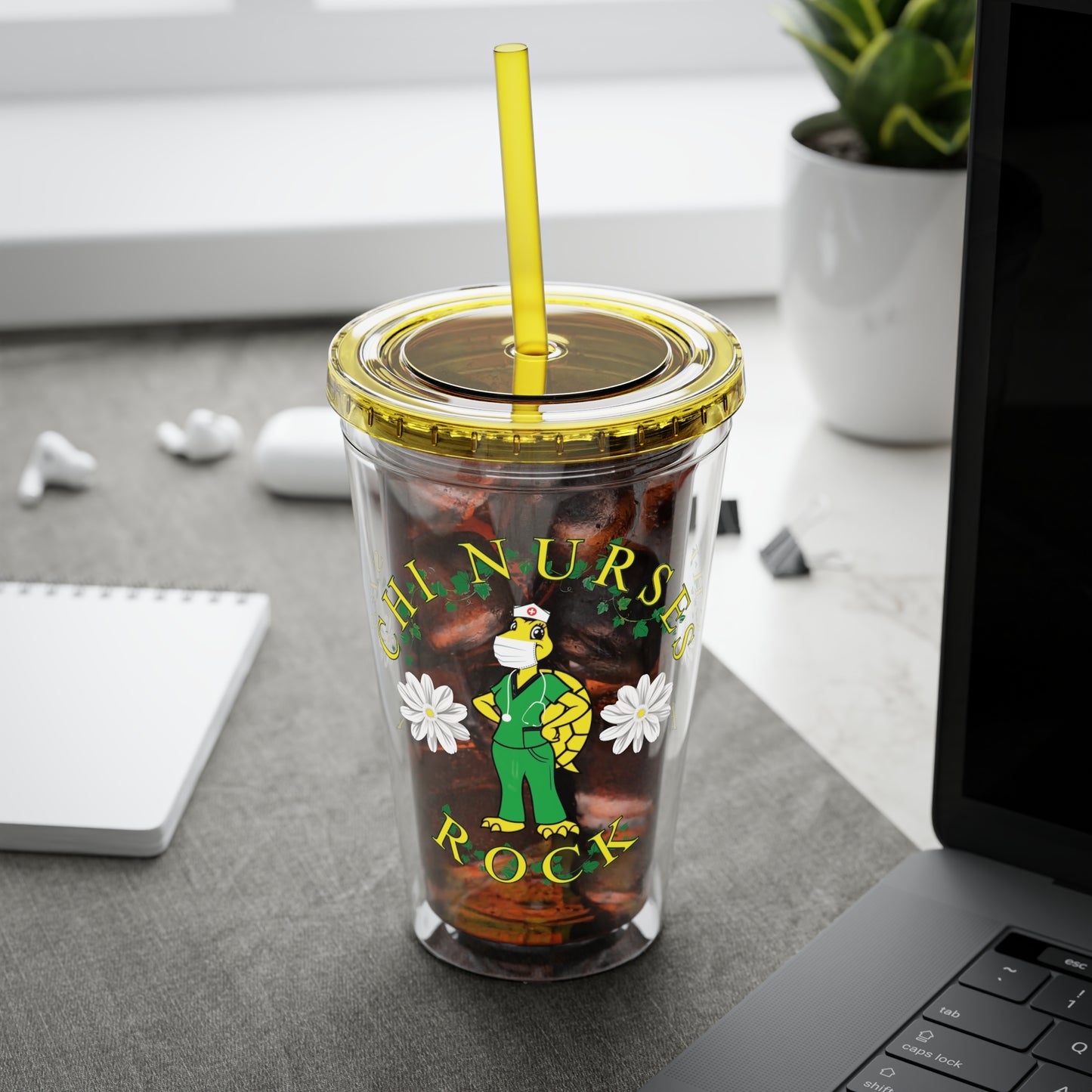 Chi Nurses Rock Sunsplash Tumbler with Straw, 16oz