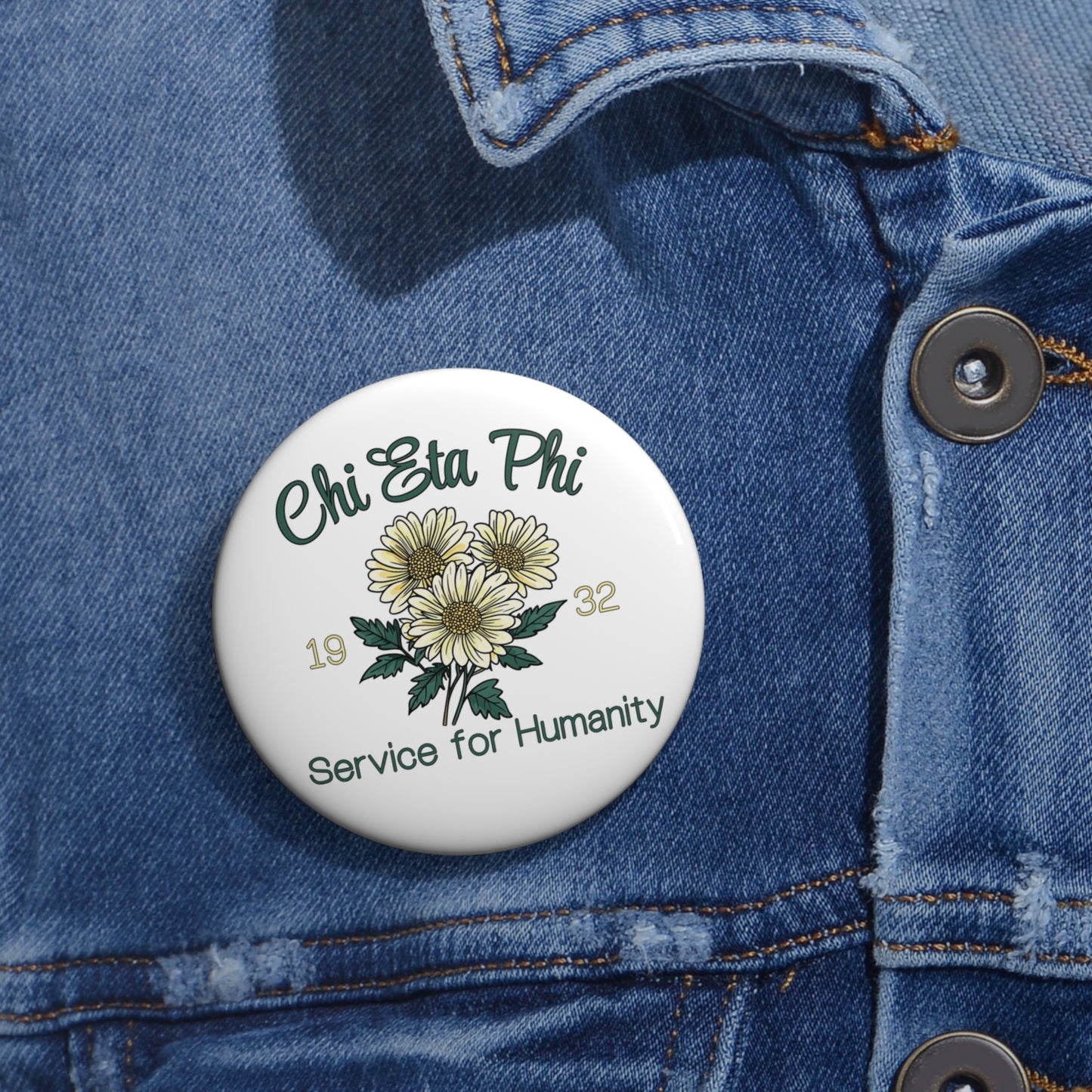 Chi Eta Phi Floral 1932 Customizable Button