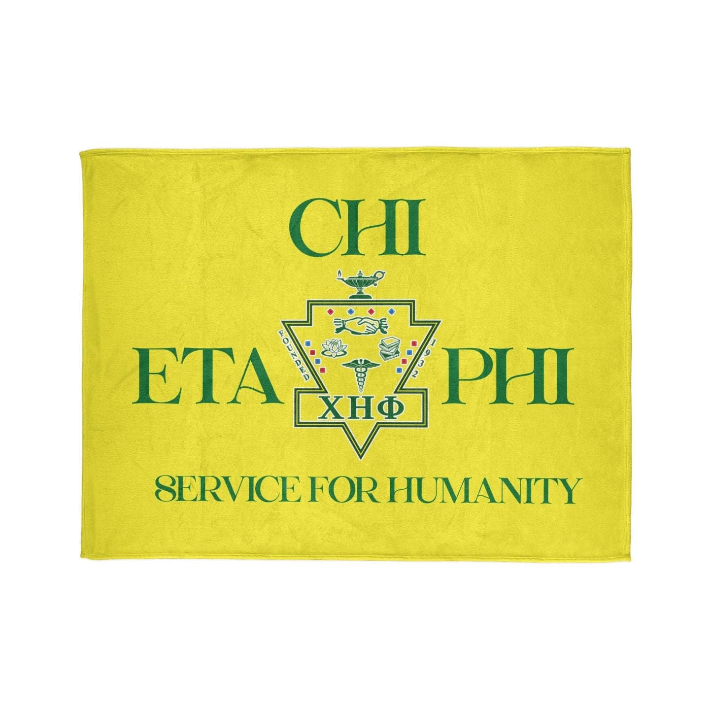 Soft Yellow Polyester Service for Humanity Logo Design Blanket
