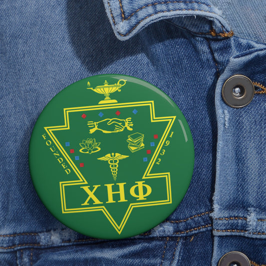 Chi Eta Phi Green or Yello Emblem Button