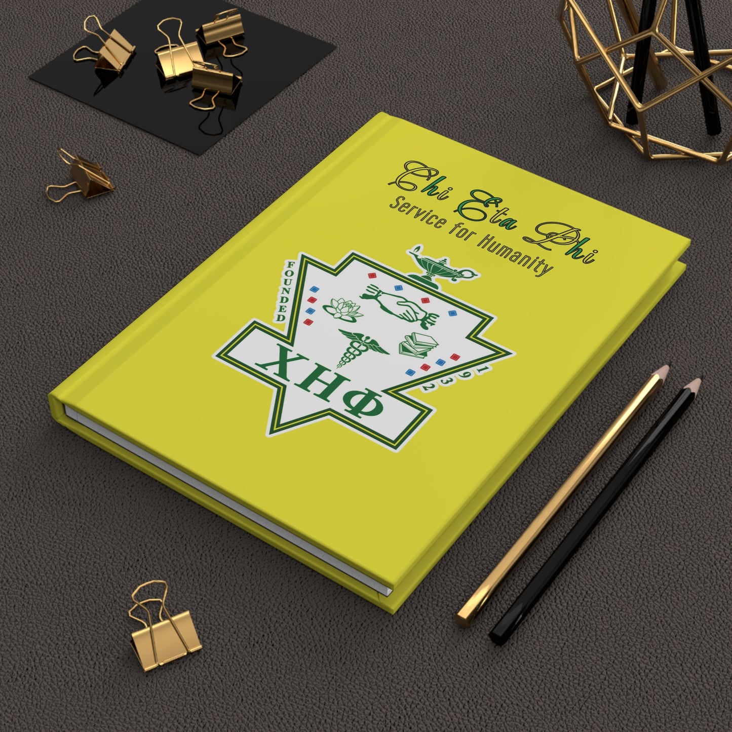 Chi Eta Phi Yellow Sisters Themed Journal - Ruled Lines