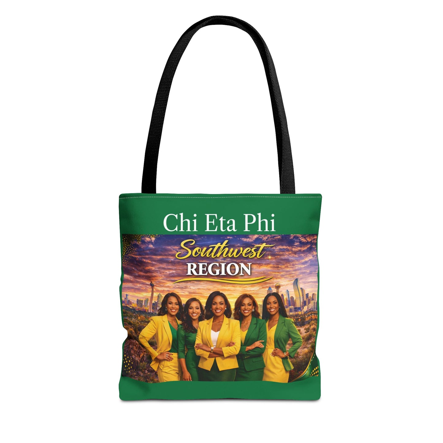 Colorful Regional Chi Soror Tote Bags