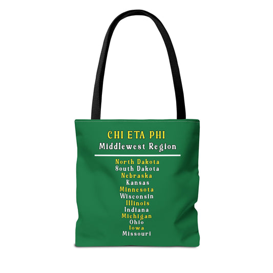 Middlewest Region Green and White Tote Bag