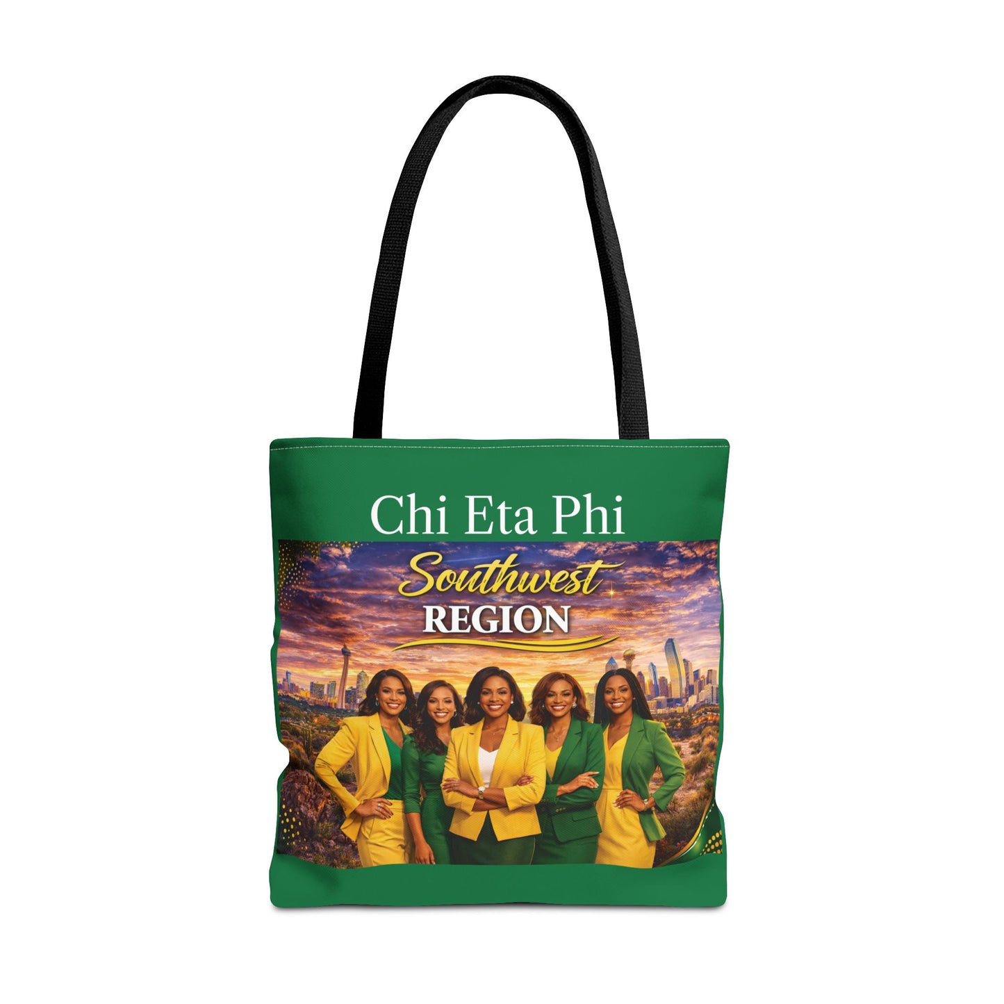 Colorful Regional Chi Soror Tote Bags