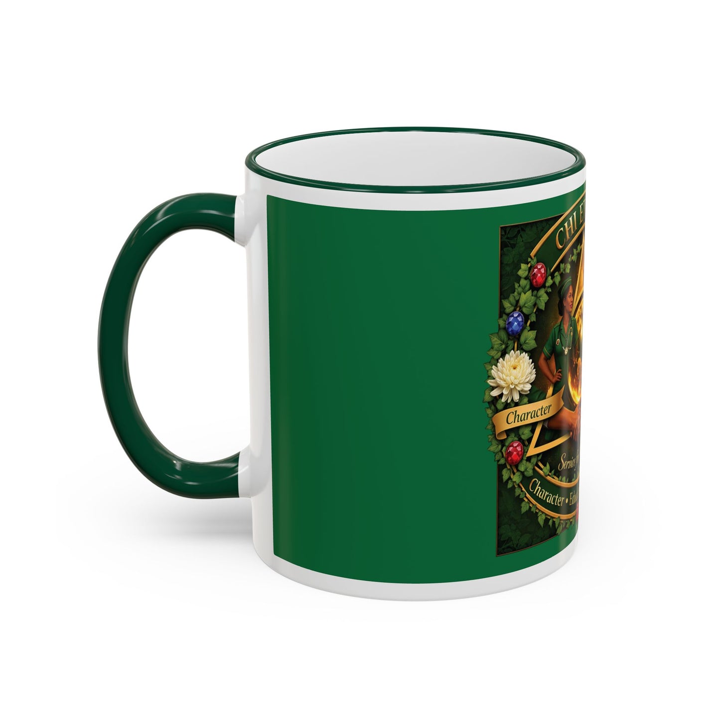 Chi Eta Phi Sorority Crest Accent Rim Mug – 11oz/15oz