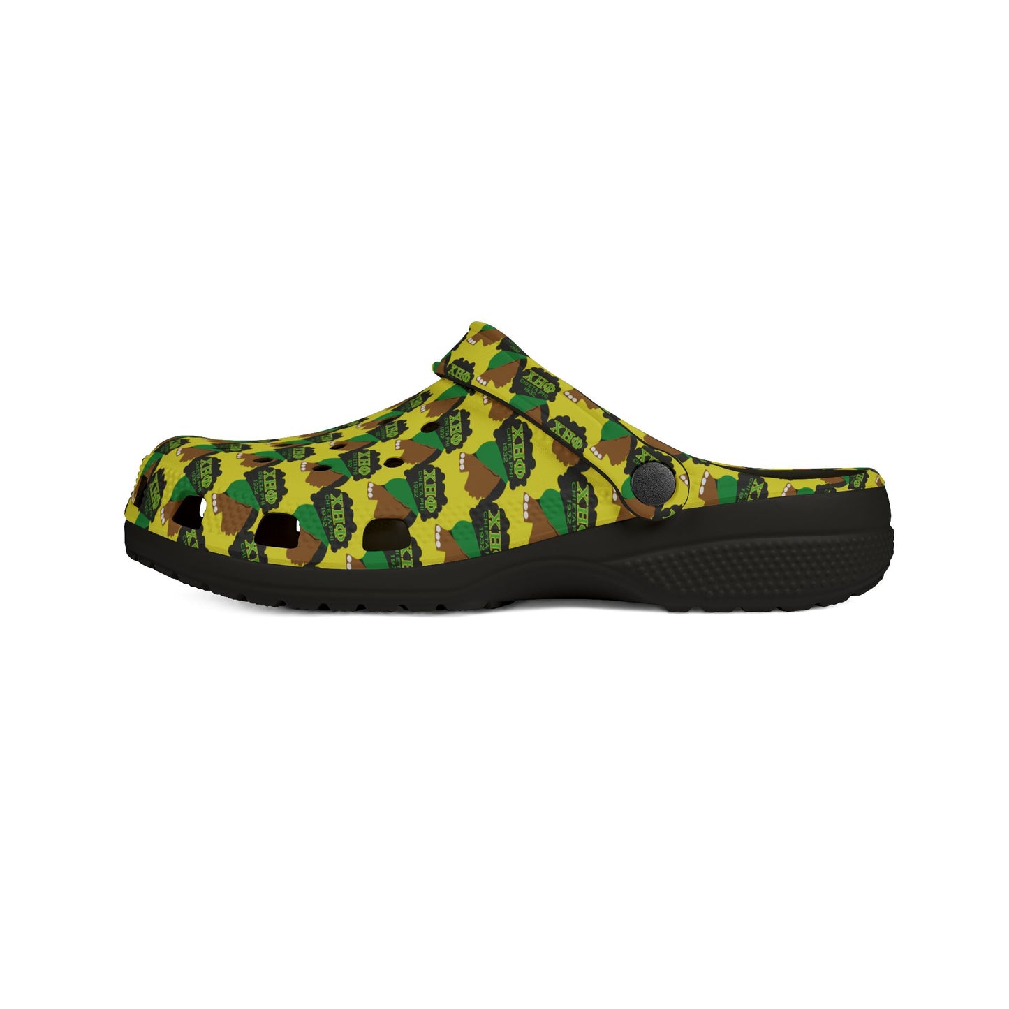 Unisex Chi Yellow XHO Afro Puff Rubber Shoes with Optional Strap