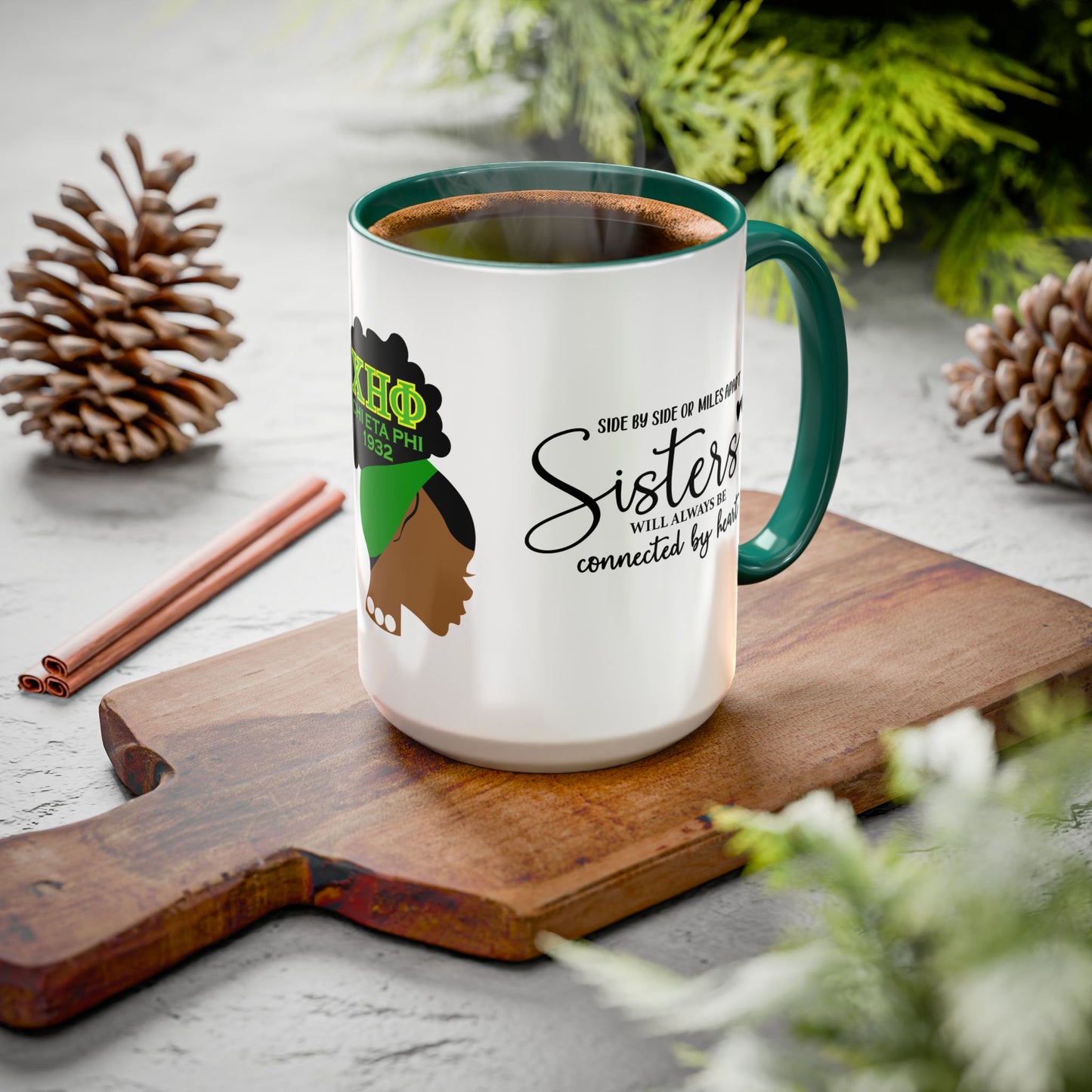 Chi Eta Phi Sisters Two-Tone Coffee Mugs, 11oz