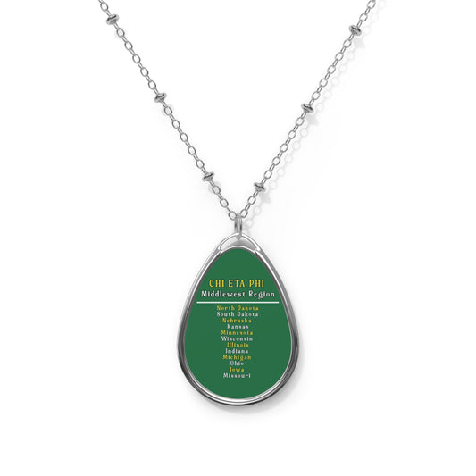 Oval Middlewest Region Chi Eta Phi Necklace