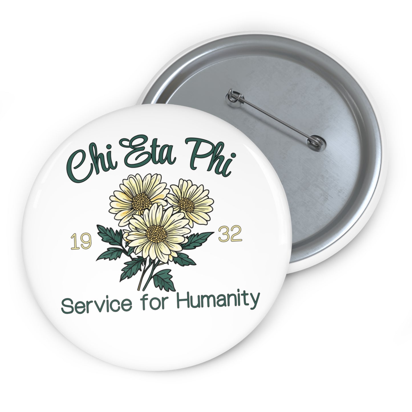 Chi Eta Phi Floral 1932 Customizable Button