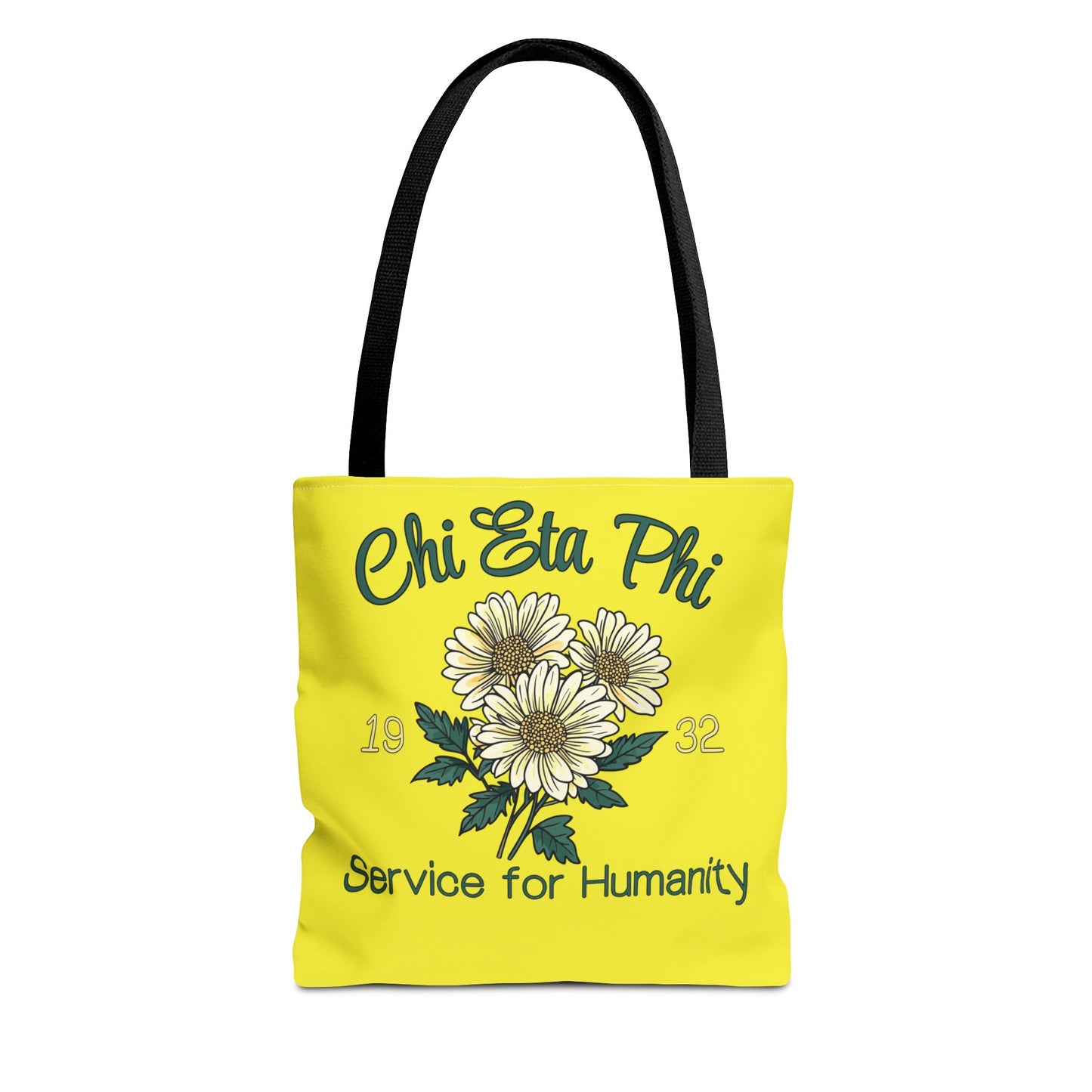 Yellow Chi Eta Phi Chrysanthemum Design Tote Bag