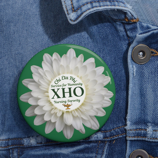 Green XHO Button White Chrysanthemum
