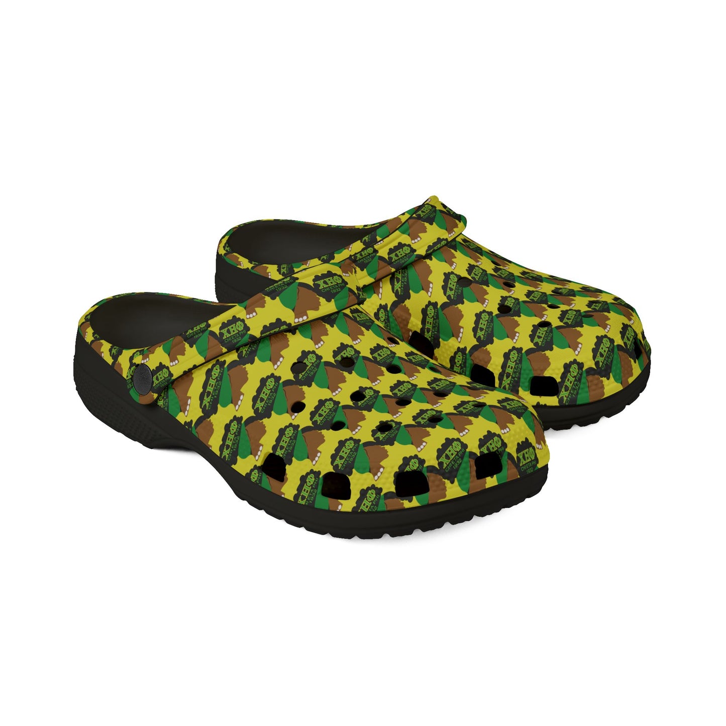 Unisex Chi Yellow XHO Afro Puff Rubber Shoes with Optional Strap